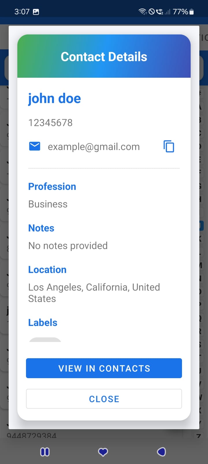 Contact Manager Screenshot